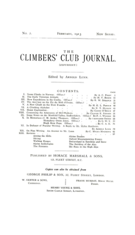 Climbers' Club 1913 No 2 Journal cover